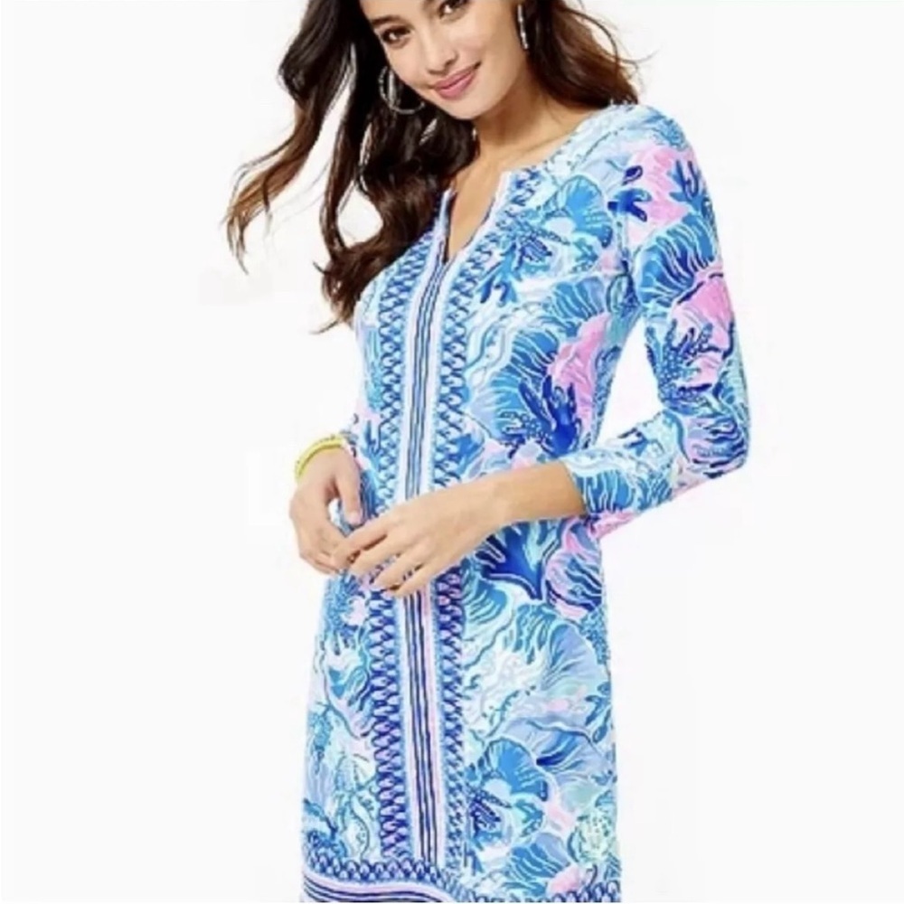 Lilly Pulitzer Women’s Upf 50+ Nadine Chilly lilly Dress Saltwater Size XXS